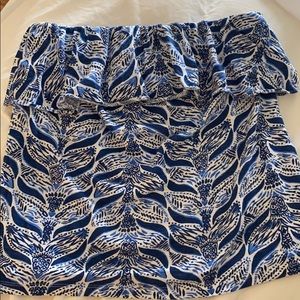 Lilly Pulitzer ruffled tube top